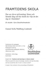 FRAMTIDENS SKOLA av Gunnel Sofia Wahlberg Lindstedt