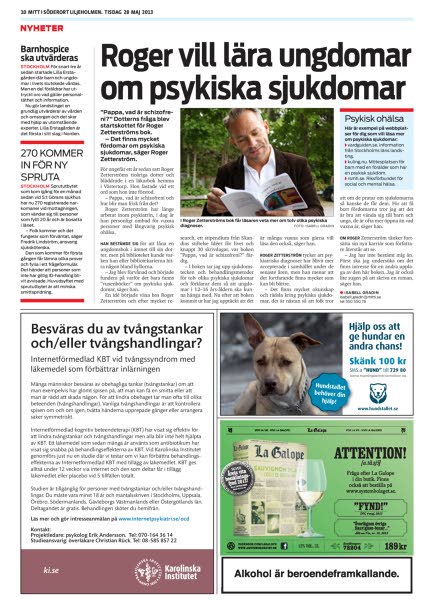 Roger vill lära ungdomar om psykiska sjukdomar