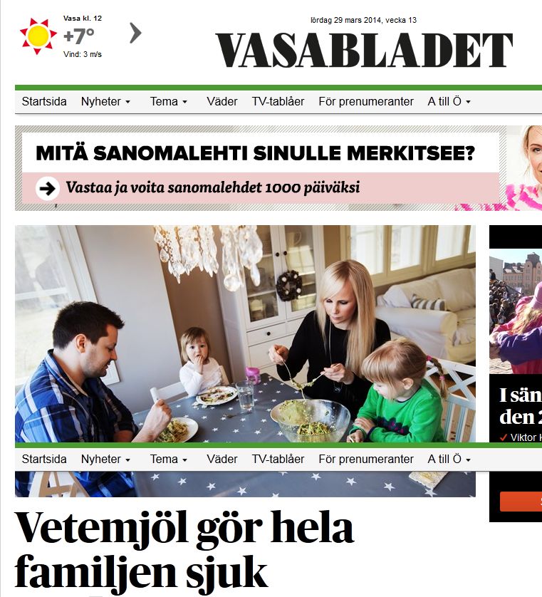 Gluten och Mjölk av Michael Håkansson med i radio och Vasabladet